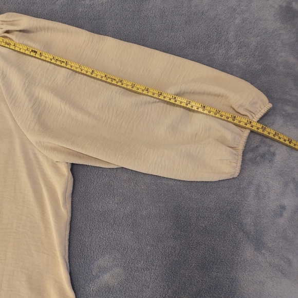 New Directions EUC Soft Round Neck Blouse Plus Size 3X Beige/Tan - Picture 9 of 10